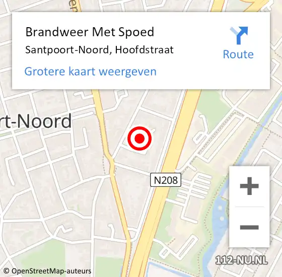 Locatie op kaart van de 112 melding: Brandweer Met Spoed Naar Santpoort-Noord, Hoofdstraat op 2 december 2023 17:27