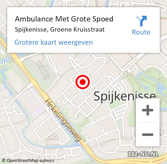 Locatie op kaart van de 112 melding: Ambulance Met Grote Spoed Naar Spijkenisse, Groene Kruisstraat op 2 december 2023 19:46