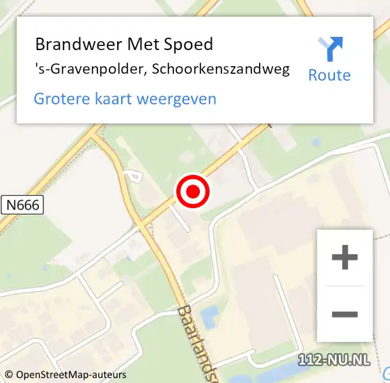 Locatie op kaart van de 112 melding: Brandweer Met Spoed Naar 's-Gravenpolder, Schoorkenszandweg op 2 december 2023 19:54