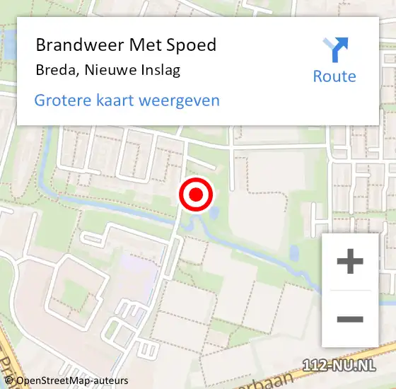 Locatie op kaart van de 112 melding: Brandweer Met Spoed Naar Breda, Nieuwe Inslag op 2 december 2023 20:17
