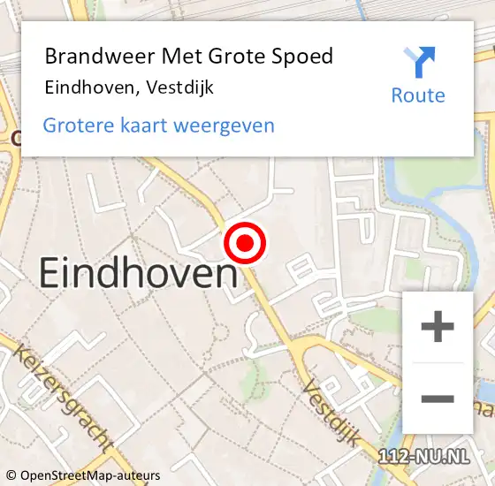 Locatie op kaart van de 112 melding: Brandweer Met Grote Spoed Naar Eindhoven, Vestdijk op 3 december 2023 00:46