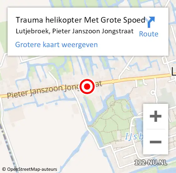 Locatie op kaart van de 112 melding: Trauma helikopter Met Grote Spoed Naar Lutjebroek, Pieter Janszoon Jongstraat op 3 december 2023 01:24