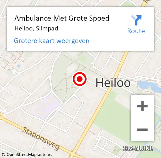 Locatie op kaart van de 112 melding: Ambulance Met Grote Spoed Naar Heiloo, Slimpad op 3 december 2023 09:52