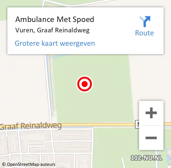 Locatie op kaart van de 112 melding: Ambulance Met Spoed Naar Vuren, Graaf Reinaldweg op 3 december 2023 10:12