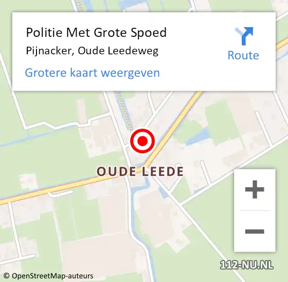 Locatie op kaart van de 112 melding: Politie Met Grote Spoed Naar Pijnacker, Oude Leedeweg op 3 december 2023 10:24