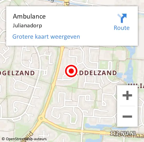 Locatie op kaart van de 112 melding: Ambulance Julianadorp op 3 december 2023 10:40