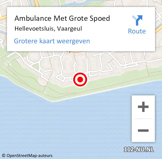 Locatie op kaart van de 112 melding: Ambulance Met Grote Spoed Naar Hellevoetsluis, Vaargeul op 3 december 2023 11:37