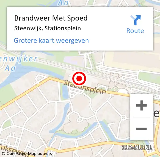 Locatie op kaart van de 112 melding: Brandweer Met Spoed Naar Steenwijk, Stationsplein op 3 december 2023 12:33