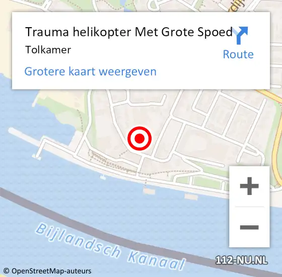 Locatie op kaart van de 112 melding: Trauma helikopter Met Grote Spoed Naar Tolkamer op 3 december 2023 13:10