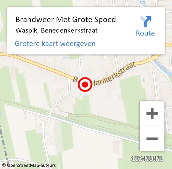 Locatie op kaart van de 112 melding: Brandweer Met Grote Spoed Naar Waspik, Benedenkerkstraat op 3 december 2023 16:42