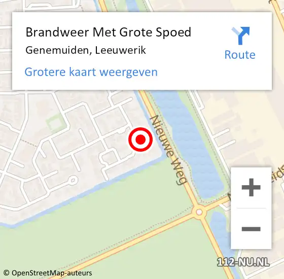Locatie op kaart van de 112 melding: Brandweer Met Grote Spoed Naar Genemuiden, Leeuwerik op 3 december 2023 17:33
