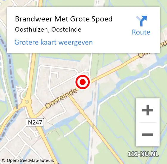 Locatie op kaart van de 112 melding: Brandweer Met Grote Spoed Naar Oosthuizen, Oosteinde op 3 december 2023 20:57