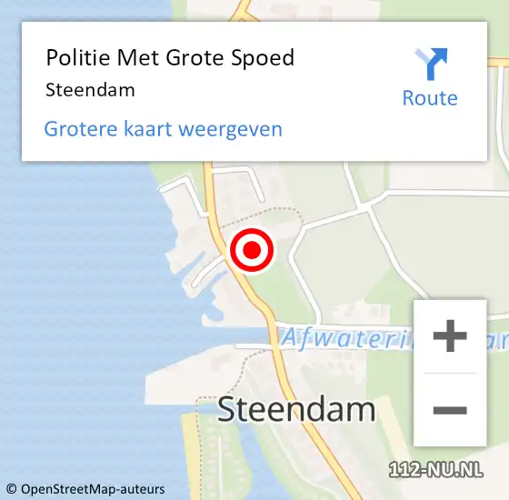 Locatie op kaart van de 112 melding: Politie Met Grote Spoed Naar Steendam op 3 december 2023 21:15