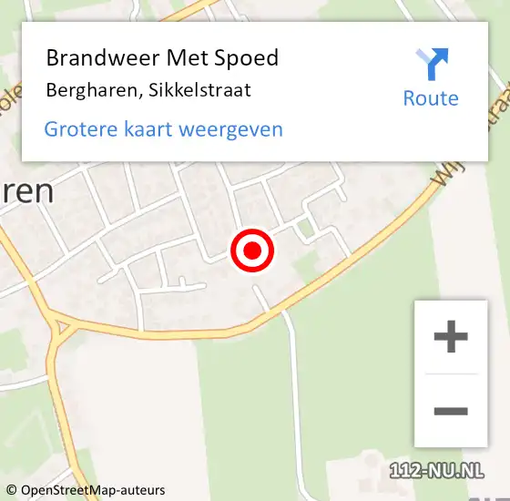 Locatie op kaart van de 112 melding: Brandweer Met Spoed Naar Bergharen, Sikkelstraat op 3 december 2023 21:44