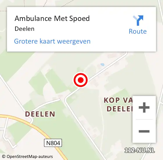 Locatie op kaart van de 112 melding: Ambulance Met Spoed Naar Deelen op 4 december 2023 00:46