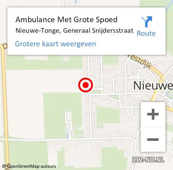 Locatie op kaart van de 112 melding: Ambulance Met Grote Spoed Naar Nieuwe-Tonge, Generaal Snijdersstraat op 4 december 2023 04:26