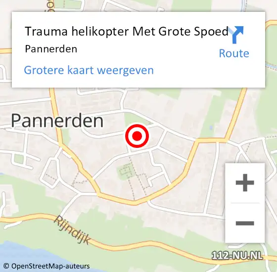 Locatie op kaart van de 112 melding: Trauma helikopter Met Grote Spoed Naar Pannerden op 4 december 2023 09:04