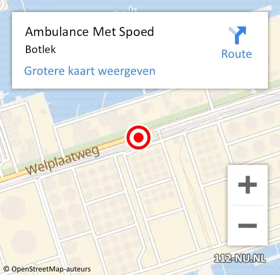 Locatie op kaart van de 112 melding: Ambulance Met Spoed Naar Botlek op 17 september 2014 12:00
