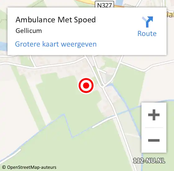 Locatie op kaart van de 112 melding: Ambulance Met Spoed Naar Gellicum op 4 december 2023 12:10