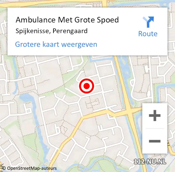 Locatie op kaart van de 112 melding: Ambulance Met Grote Spoed Naar Spijkenisse, Perengaard op 4 december 2023 12:30