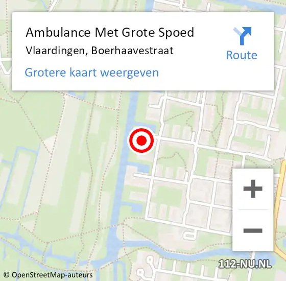 Locatie op kaart van de 112 melding: Ambulance Met Grote Spoed Naar Vlaardingen, Boerhaavestraat op 4 december 2023 12:44