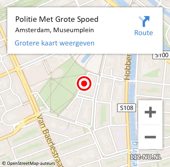 Locatie op kaart van de 112 melding: Politie Met Grote Spoed Naar Amsterdam, Museumplein op 4 december 2023 16:13