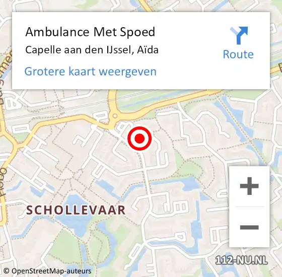 Locatie op kaart van de 112 melding: Ambulance Met Spoed Naar Capelle aan den IJssel, Aïda op 4 december 2023 16:30