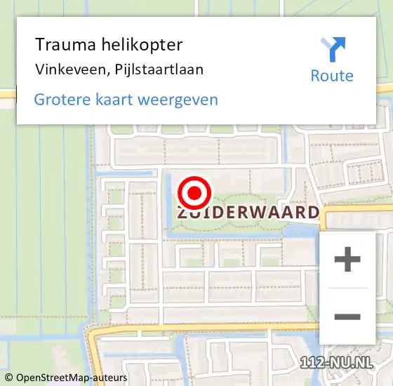Locatie op kaart van de 112 melding: Trauma helikopter Vinkeveen, Pijlstaartlaan op 4 december 2023 18:39