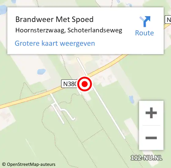 Locatie op kaart van de 112 melding: Brandweer Met Spoed Naar Hoornsterzwaag, Schoterlandseweg op 4 december 2023 19:06