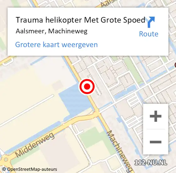 Locatie op kaart van de 112 melding: Trauma helikopter Met Grote Spoed Naar Aalsmeer, Machineweg op 4 december 2023 20:14