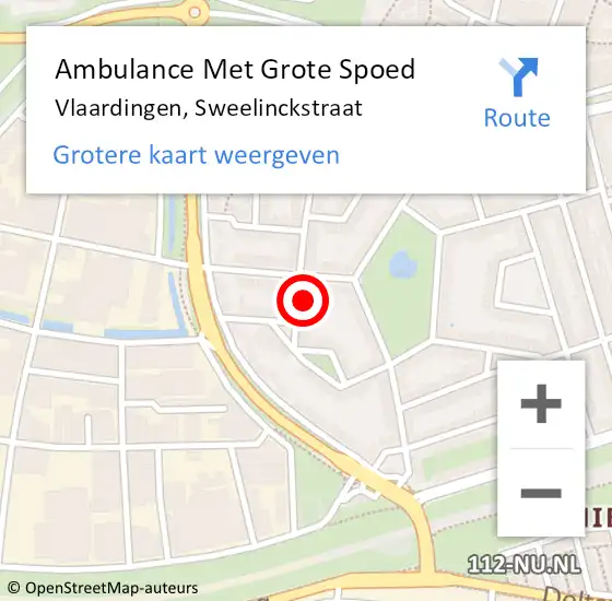 Locatie op kaart van de 112 melding: Ambulance Met Grote Spoed Naar Vlaardingen, Sweelinckstraat op 5 december 2023 04:35