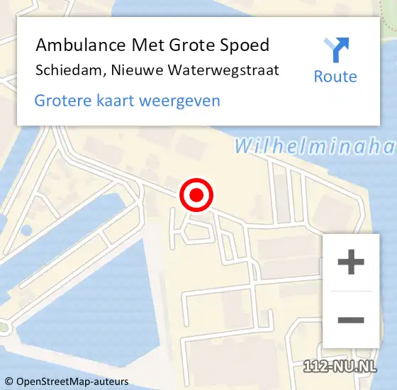 Locatie op kaart van de 112 melding: Ambulance Met Grote Spoed Naar Schiedam, Nieuwe Waterwegstraat op 5 december 2023 08:11