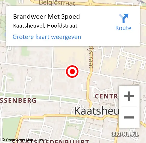 Locatie op kaart van de 112 melding: Brandweer Met Spoed Naar Kaatsheuvel, Hoofdstraat op 5 december 2023 09:22