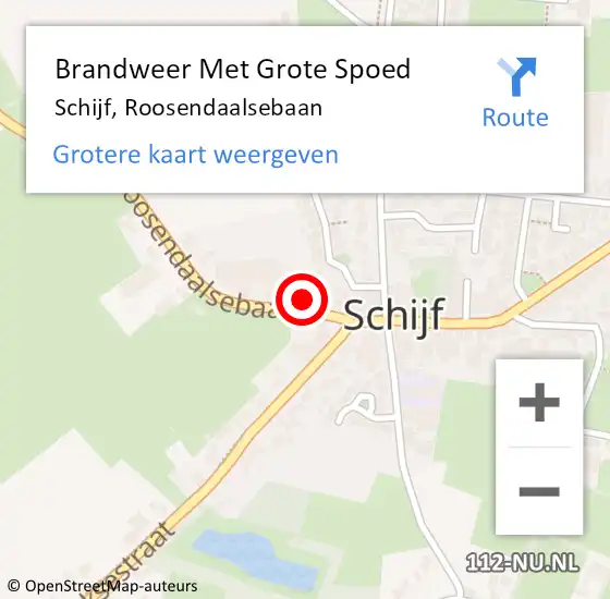 Locatie op kaart van de 112 melding: Brandweer Met Grote Spoed Naar Schijf, Roosendaalsebaan op 5 december 2023 09:38