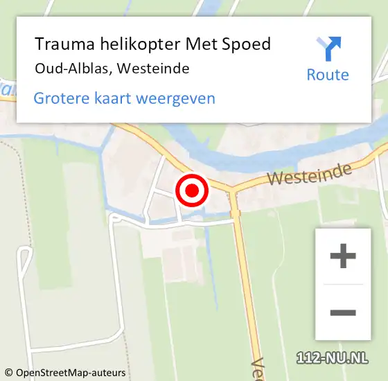 Locatie op kaart van de 112 melding: Trauma helikopter Met Spoed Naar Oud-Alblas, Westeinde op 5 december 2023 10:20