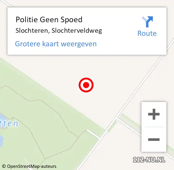 Locatie op kaart van de 112 melding: Politie Geen Spoed Naar Slochteren, Slochterveldweg op 5 december 2023 10:47