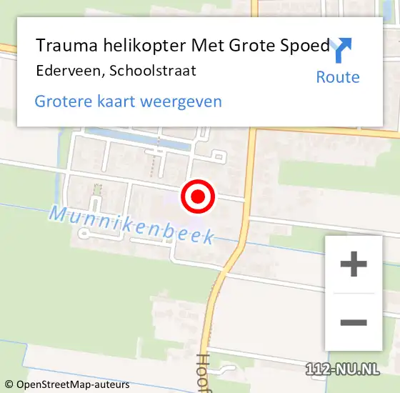 Locatie op kaart van de 112 melding: Trauma helikopter Met Grote Spoed Naar Ederveen, Schoolstraat op 5 december 2023 10:58