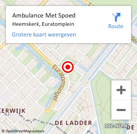 Locatie op kaart van de 112 melding: Ambulance Met Spoed Naar Heemskerk, Euratomplein op 5 december 2023 13:25