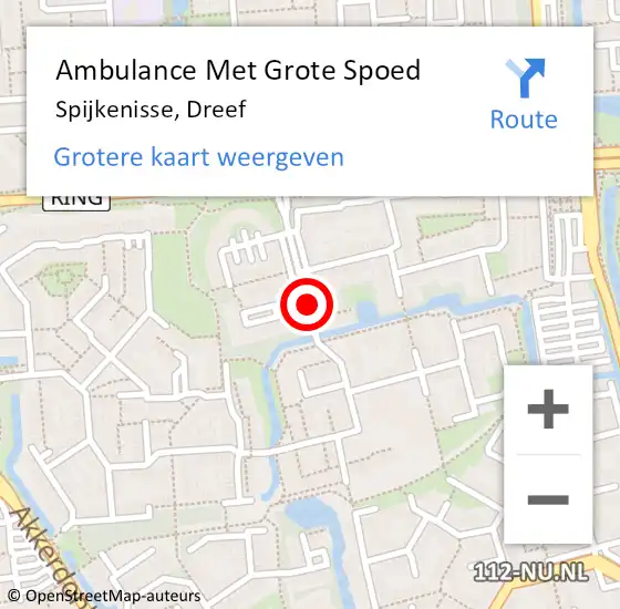 Locatie op kaart van de 112 melding: Ambulance Met Grote Spoed Naar Spijkenisse, Dreef op 5 december 2023 15:08