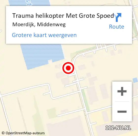Locatie op kaart van de 112 melding: Trauma helikopter Met Grote Spoed Naar Moerdijk, Middenweg op 5 december 2023 15:14