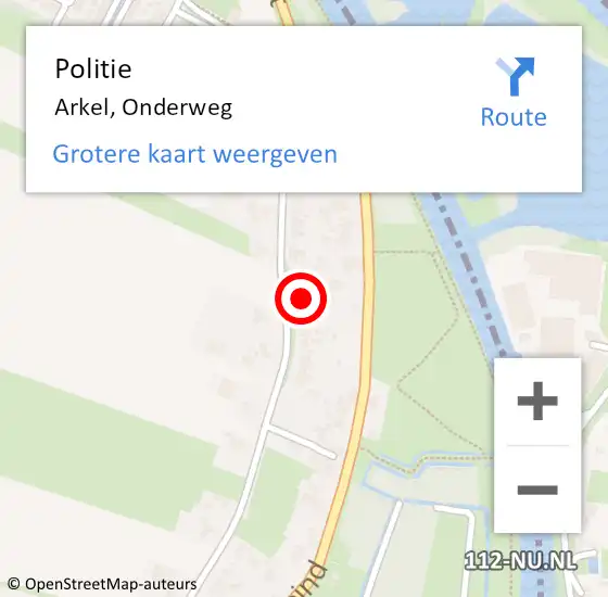 Locatie op kaart van de 112 melding: Politie Arkel, Onderweg op 5 december 2023 15:53