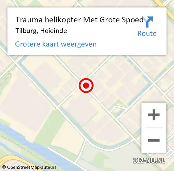 Locatie op kaart van de 112 melding: Trauma helikopter Met Grote Spoed Naar Tilburg, Heieinde op 5 december 2023 16:25
