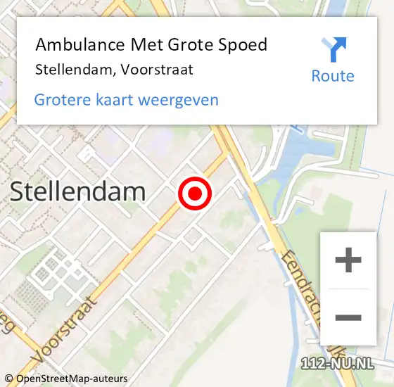 Locatie op kaart van de 112 melding: Ambulance Met Grote Spoed Naar Stellendam, Voorstraat op 5 december 2023 16:38