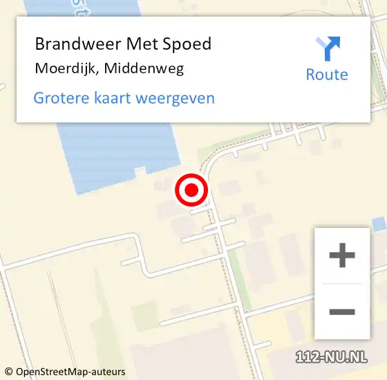 Locatie op kaart van de 112 melding: Brandweer Met Spoed Naar Moerdijk, Middenweg op 5 december 2023 18:27