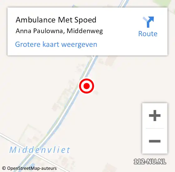 Locatie op kaart van de 112 melding: Ambulance Met Spoed Naar Anna Paulowna, Middenweg op 5 december 2023 19:27