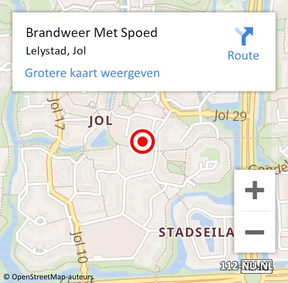 Locatie op kaart van de 112 melding: Brandweer Met Spoed Naar Lelystad, Jol op 5 december 2023 20:08