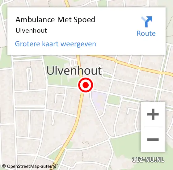 Locatie op kaart van de 112 melding: Ambulance Met Spoed Naar Ulvenhout op 5 december 2023 20:28