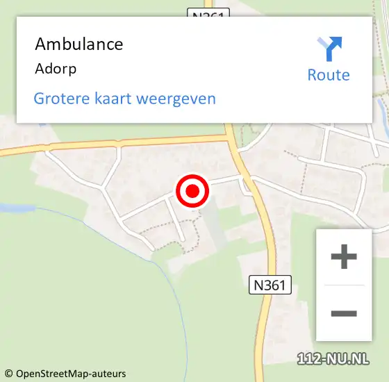 Locatie op kaart van de 112 melding: Ambulance Adorp op 5 december 2023 23:43
