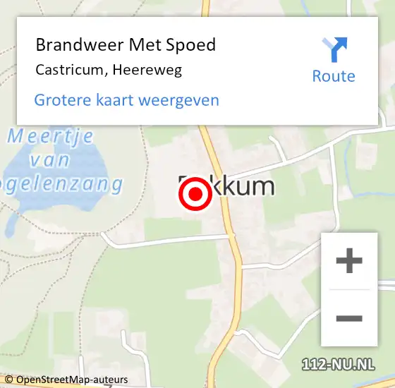 Locatie op kaart van de 112 melding: Brandweer Met Spoed Naar Castricum, Heereweg op 6 december 2023 11:10