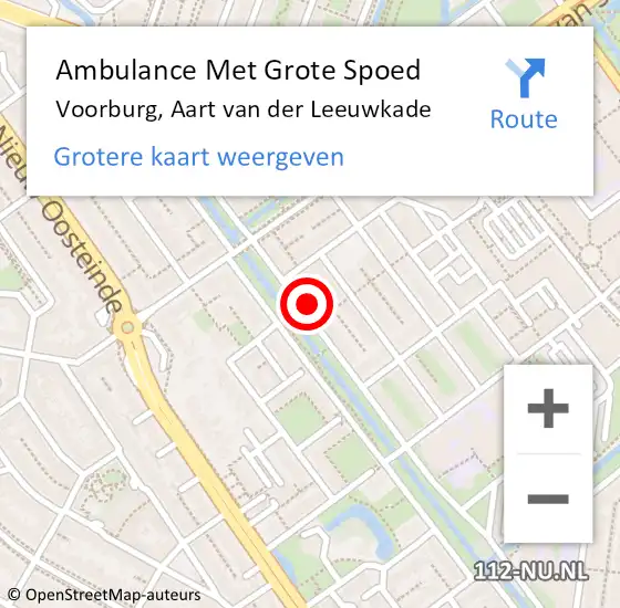 Locatie op kaart van de 112 melding: Ambulance Met Grote Spoed Naar Voorburg, Aart van der Leeuwkade op 6 december 2023 11:24